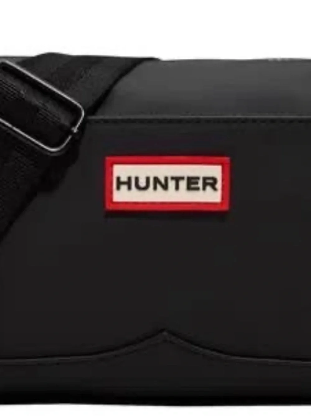 Hunter Black Messenger Bag with Red Logo Accent